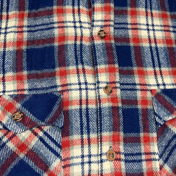 VINTAGE JCPenney Button Up Flannel Shirt Size Large Tall Mens Shop Plaid 80s - Picture 3 of 12